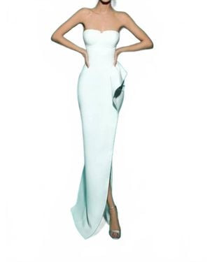 Tarik Ediz Gia Elbise Crepe Dress - Blue