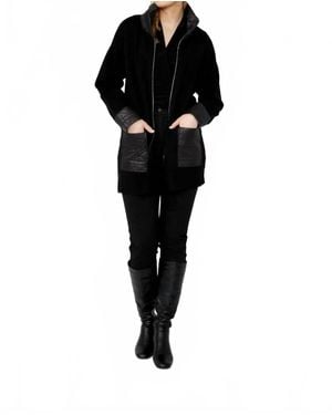 FRANK LYMAN Liana Long Sleeve Knit Jacket With Rhinestone - Black