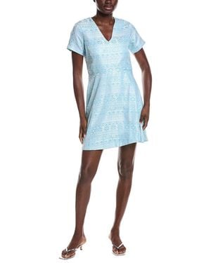 Sail To Sable V-Neck A-Line Dress - Blue