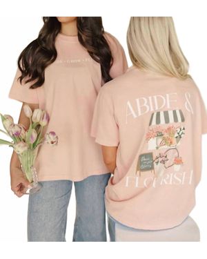 Chaudoin Creations Abide And Flourish Floral Cart Graphic Tee - Brown