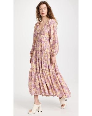 A.L.C. A. L.C. Iman Dress, Canary/Iris Floral Maxi Dress - Multicolor