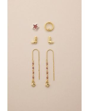 Lucky Brand Cowboy Boot Earring Set - Natural