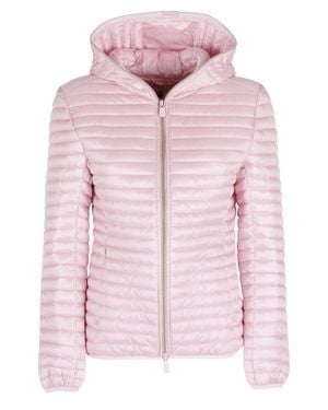 Save The Duck Alexa Hooded Quilted Polyester Down Jacket - Pink