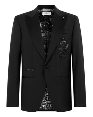 Philipp Plein Blazer Dragon Patch - Black