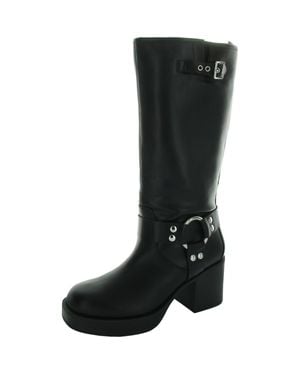 Madden Girl Touring Tall Faux Leather Knee-High Boots - Black