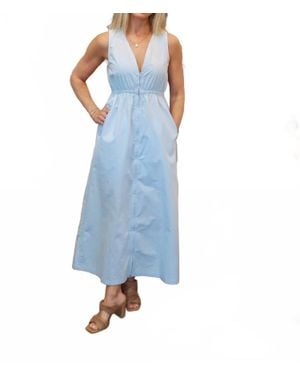 DELUC Rubbens Zip Up Midi Dress - Blue