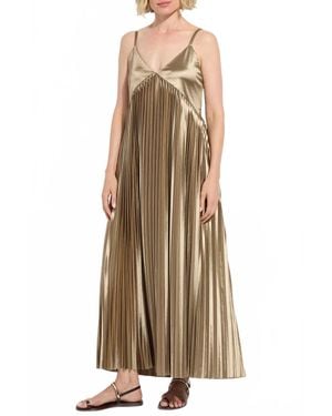 Lyssé Lauren Pleated Midi Dress - Natural