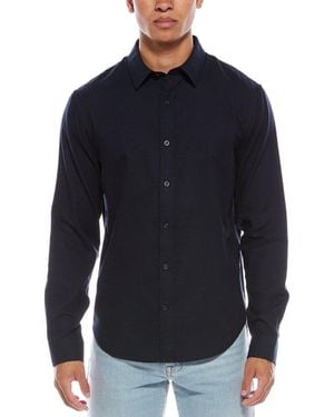 Vince Brushed Wool-Blend Shirt - Blue