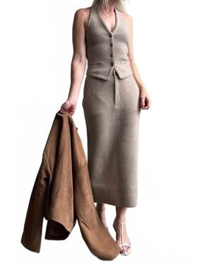 Guest In Residence Tailored Halter Vest - Brown