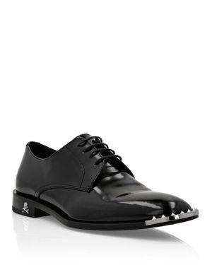 Philipp Plein Leather Derby Shoes - Black