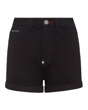 Philipp Plein Denim Hot Pants - Black