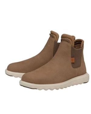 HEYDUDE Branson Craft 40187-267 Boots Walnut Leather Chelsea Mew2409 - Brown