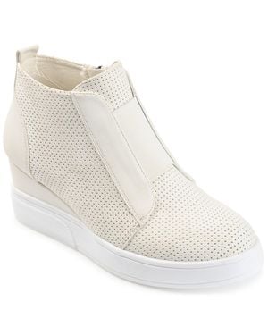 Journee Collection Clara Sneaker Wedge - White