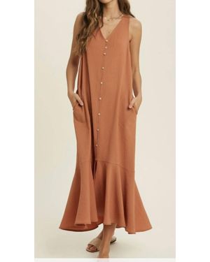 Wishlist Textured Sun Dress - Brown
