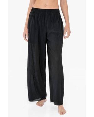 Mono B Micro Pleated Wide Leg Pants - Black