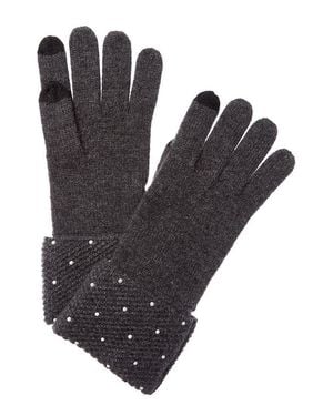 Sofiacashmere Heat Set Cuffs Cashmere Glove - Black