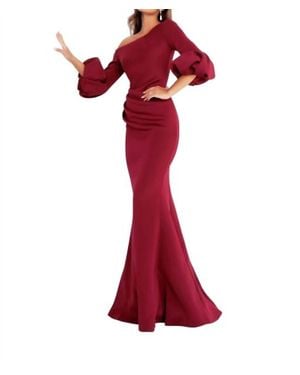 Jovani Off The Shoulder Scuba Mother Of The Bride Dress - Red