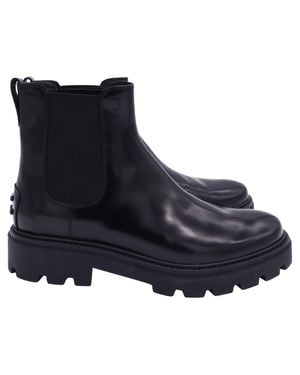 Tod's Logo-Embossed Chelsea Boots - Blue