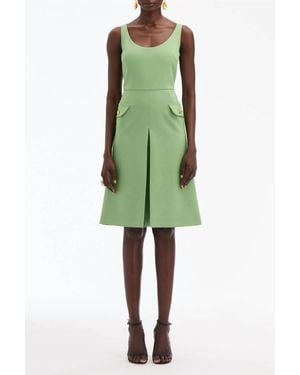 Oscar de la Renta Sleeveless Inverted Button Dress - Green