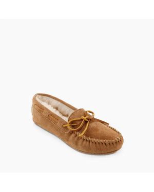 Minnetonka Sheepskin Softsole Moccasins - Natural