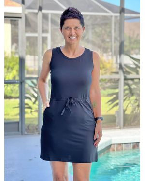 DM Merchandising Napa Drawstring Mini Dress - Blue