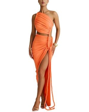 LEBRIN ATELIER Solid Maxi Dress - Orange