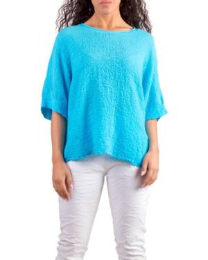 Gigi Moda Rina Waffle Cotton Top - Blue