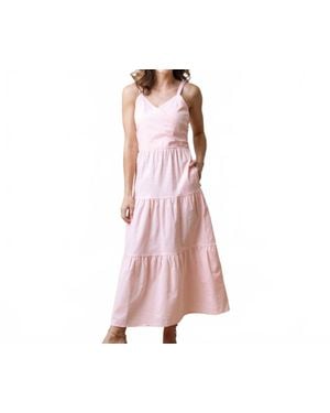 Hope & Henry Tiered Maxi Dress - Pink
