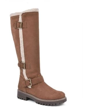 White Mountain Merritt Microfiber Faux Fur Knee-high Boots - Brown