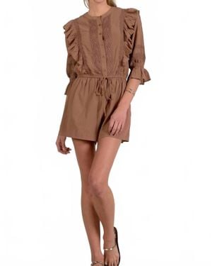 Elan Ingram Romper - Brown