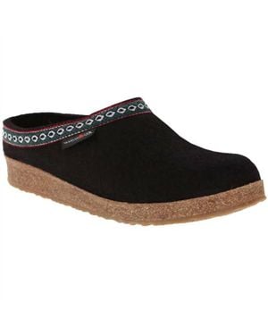 Haflinger Gz15 Wool Clog - Black