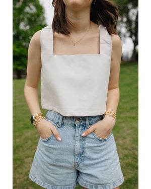 BuddyLove Manning Vegan Leather Cropped Tank Top - Gray