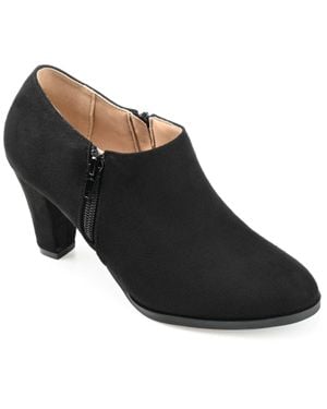 Journee Collection Sanzi Boots Faux Suede Ankle Bootie Hawk797 - Black