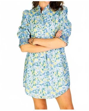 Duffield Lane Percy Popover Dress - Blue