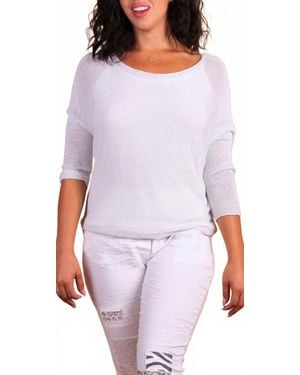 Gigi Moda Aliocha Sparkle Light Knit Top - White
