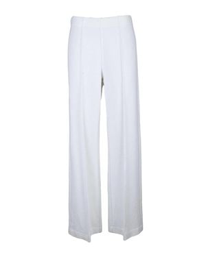 Bruno Manetti High-Waist Wide-Leg Pants - White