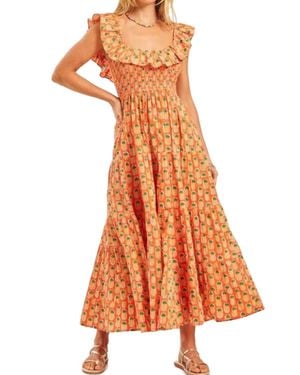 Pink City Prints Susie Dress - Orange