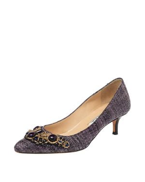 Oscar de la Renta Raffia Point Toe Pumps - Blue