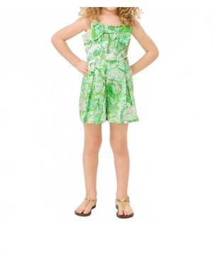 Lilly Pulitzer Girls Tinker Bow Romper - Green