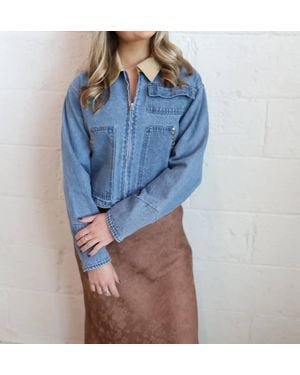 Blue B Antique Stud Denim Jackets - Blue