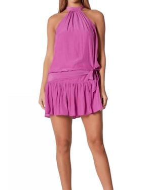 Lavender Brown Lynda A-Line Halter Dress - Pink