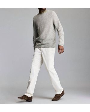 Billy Reid Tuck Stripe Crew Sweater - White