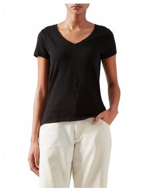 ATM Slub Jersey Schoolboy V-Neck Tee - Black