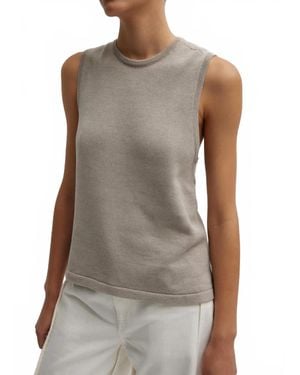 Tibi Criss Cross Sleeveless Sweater - Gray
