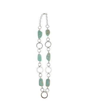 Anju Amazonite Necklace And Earring Ensemble Set - Metallic