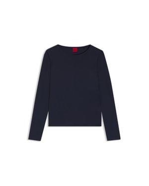 HUGO Logo-Print Top - Blue