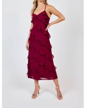 Sadie & Sage All Invited Ruffle Maxi Dress - Red