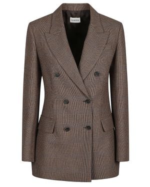 P.A.R.O.S.H. Riley Double-Breasted Tailored Viscose-Blend Blazer - Brown