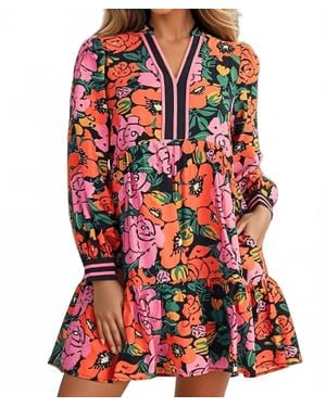 Jodifil Regina Floral Babydoll Mini Dress - Red