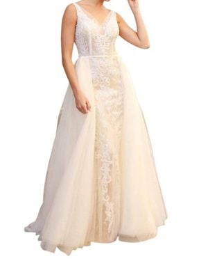 Nox Anabel Lace Applique A-Line Dress - Natural